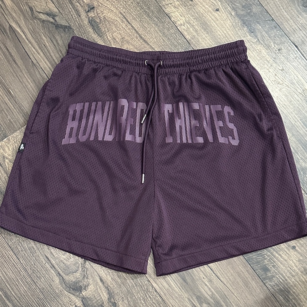 NWOT 100 THIEVES 100 Foundations SS'24 Mesh Shorts Plum Size Large